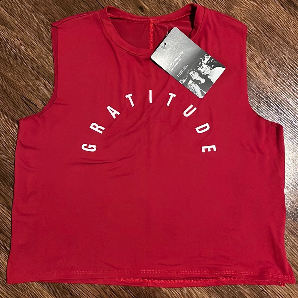 NWT good hYOUman GRATITUDE - THE LILI CROP, Women’s Size M, Red